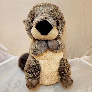 Hug Fun Otter Plush Stuffed Animal 12" Grey Brown Connected Paws Realistic EUC